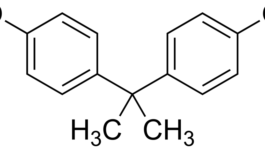 Strukturformel von Bisphenol A - 4,4'-(Propan-2,2-Diyl)Diphenol
